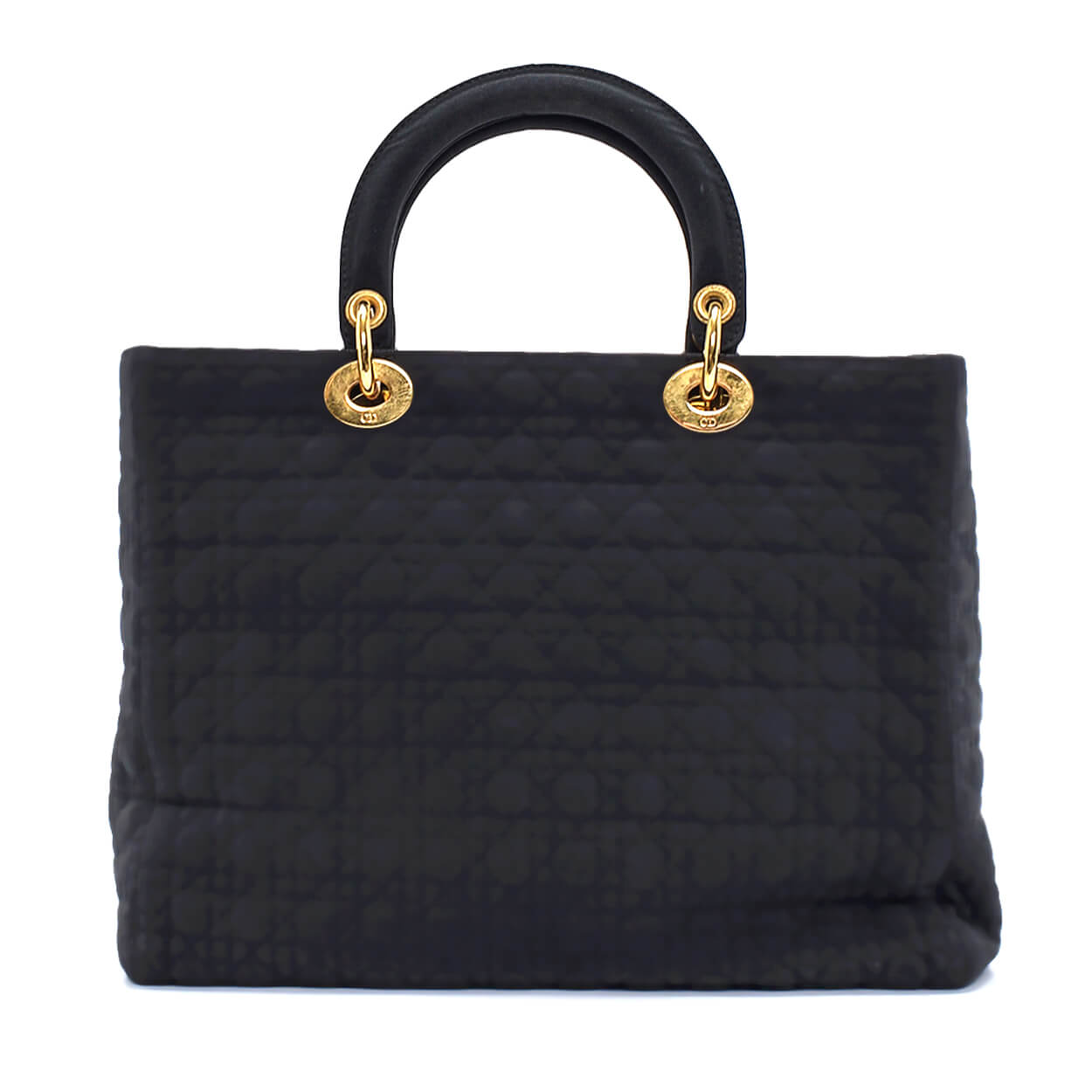 Christian Dior - Black Cannage Fabric Medium Lady Dior Bag 
